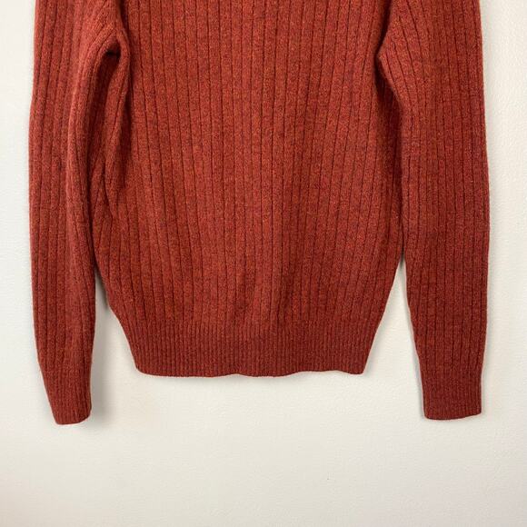 Banana Republic Wool Blend Henley Sweater Gifting Wide Ribbed Red Size Large - Picture 5 of 11